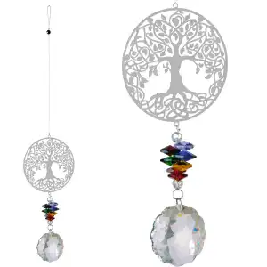 Mobile à vent cristal Arbre de vie H.43cm