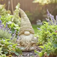 Nain de jardin en pierre reconstituée - Beige L.17 x H.31cm