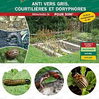 Nematodes 25millions anti Vers Gris, Courtilières, Tipules, Noctuelles, 50m2