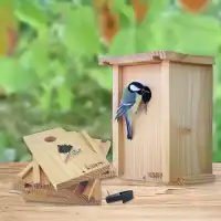 Kit nichoir à assembler en bois pour mésange charbonnière, moineau et sittelle - Trou d'envol 34mm