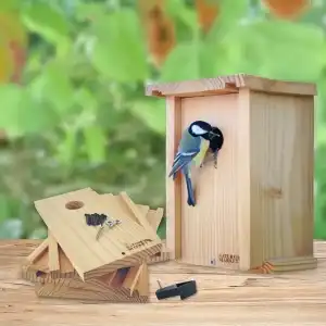 Kit nichoir à assembler en bois pour mésange charbonnière, moineau et sittelle - Trou d'envol 34mm
