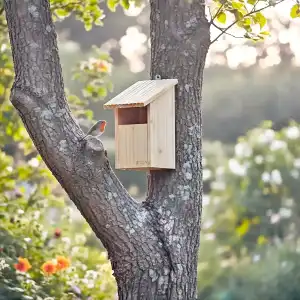 Nichoir ouvert pour Rouge-gorge et Rougequeue noir en bois H.31cm