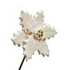 Fleur en céramique sur tige à planter - Fleur de noël blanche
