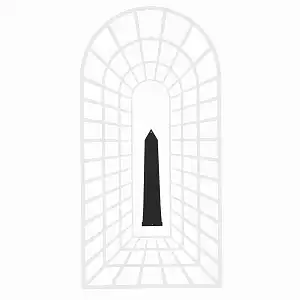 Silhouette obélisque - acier noir - l. 10,5 x H. 49,7 cm