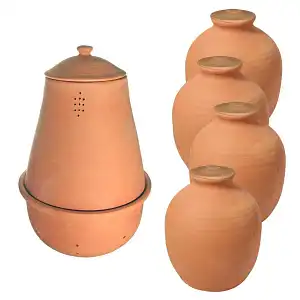 Lien vers un produit variante ou accessoire : Kit potager 4 ollas 10L + 1 lombricomposteur en terre cuite
