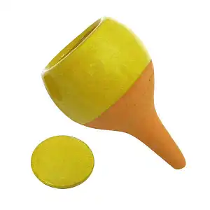 Olla réserve d'eau pour pot et jardinière - Jaune - l.11cm x H.18 - 30cl