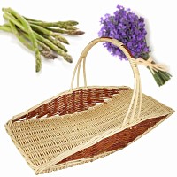 Panier à asperges et fleurs en osier