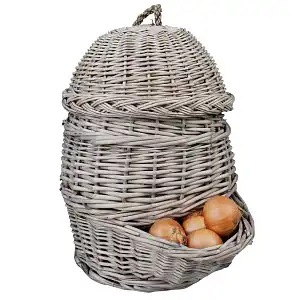 Panier en osier pour oignons H. 34,5 cm
