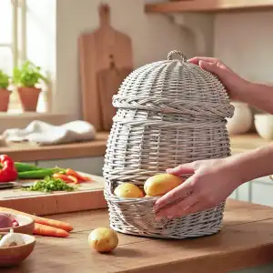 Grand panier en osier pour pommes de terre L.49 x H.43cm