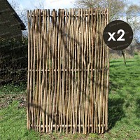 Panneau noisetier 120x180 - tressage vertical - lot de 2