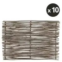 Clôture noisetier L.180 x H.120cm - tressage horizontal - Lot de 10
