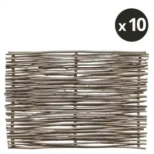 Clôture noisetier L.180 x H.120cm - tressage horizontal - Lot de 10