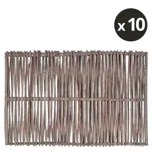 Clôture noisetier L.180 x H.120cm - tressage vertical - Lot de 10