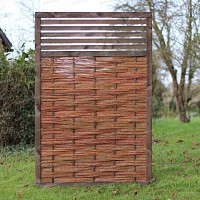 Panneau ajouré pin FSC et osier tressé 120x180cm