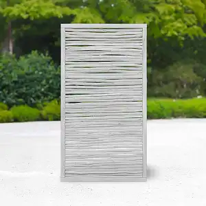 Panneau cadre en pin et rameaux de noisetier - blanc cérusé - l. 90 x H. 180cm  Panneau cadre en pin et rameaux de noisetier - blanc cérusé - l. 90 x H. 180cm
