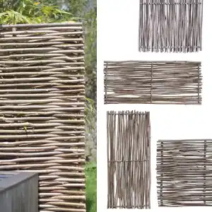 Panneau et clôture noisetier tressage horizontal ou vertical