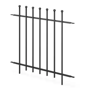 Panneau clôture décorative PRATIC en métal noir - L.95,5 x H.91,5cm