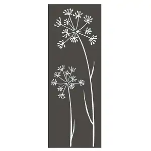 Panneau décoratif extérieur en métal L.53 x H.144cm - Allium gris
