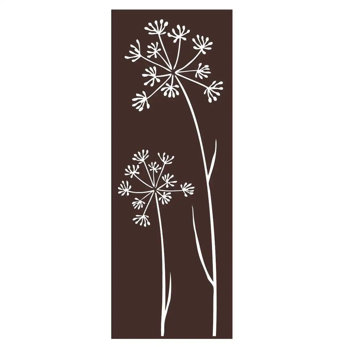 Panneau décoratif extérieur en métal L.53 x H.144cm - Allium marron  Panneau décoratif extérieur en métal L.53 x H.144cm - Allium marron