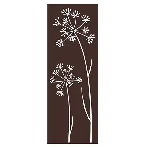 Panneau décoratif extérieur en métal L.53 x H.144cm - Allium marron