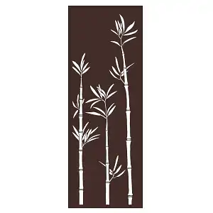 Panneau décoratif extérieur en métal L.53 x H.144cm - Bambou marron