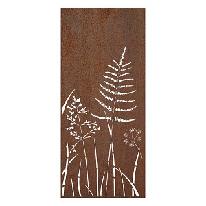 Lien vers un produit variante ou accessoire : Panneau décoratif en acier corten L.80 x H.180cm - Fougère et graminées