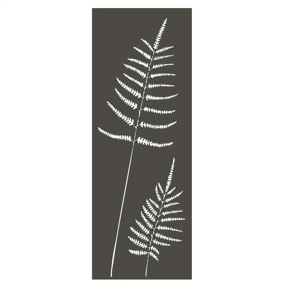 Panneau décoratif extérieur en métal L.53 x H.144cm - Fougère gris  Panneau décoratif extérieur en métal L.53 x H.144cm - Fougère gris
