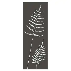 Panneau décoratif extérieur en métal L.53 x H.144cm - Fougère gris