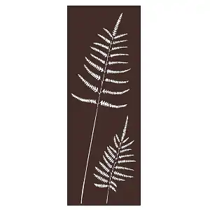 Panneau décoratif extérieur en métal L.53 x H.144cm - Fougère marron