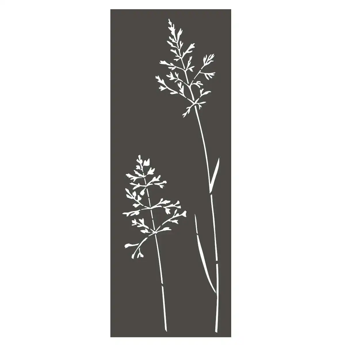 Panneau décoratif extérieur en métal L.53 x H.144cm - Graminées gris  Panneau décoratif extérieur en métal L.53 x H.144cm - Graminées gris