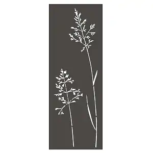 Panneau décoratif extérieur en métal L.53 x H.144cm - Graminées gris