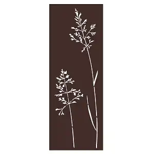 Panneau décoratif extérieur en métal L.53 x H.144cm - Graminées marron