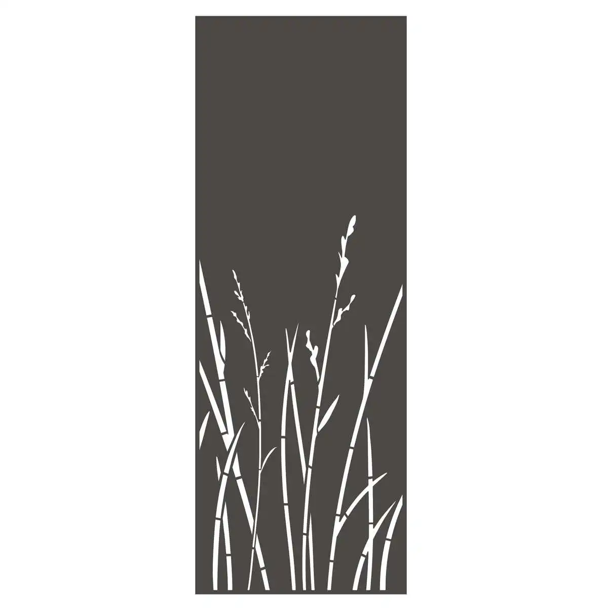 Panneau décoratif extérieur en métal L.53 x H.144cm - Herbes n°2 gris  Panneau décoratif extérieur en métal L.53 x H.144cm - Herbes n°2 gris
