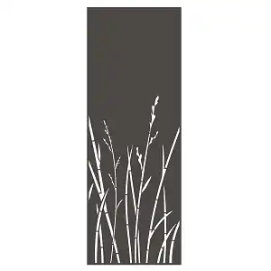 Panneau décoratif extérieur en métal L.53 x H.144cm - Herbes n°2 gris