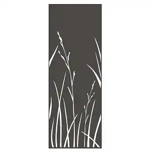 Panneau décoratif extérieur en métal L.53 x H.144cm - Herbes n°1 gris