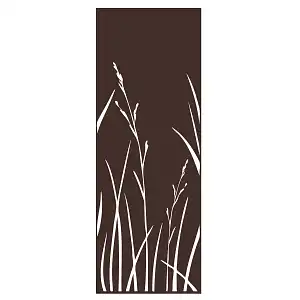 Panneau décoratif extérieur en métal L.53 x H.144cm - Herbes n°1 marron