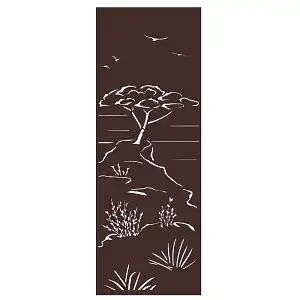 Panneau décoratif extérieur en métal L.53 x H.144cm - Pin parasol marron