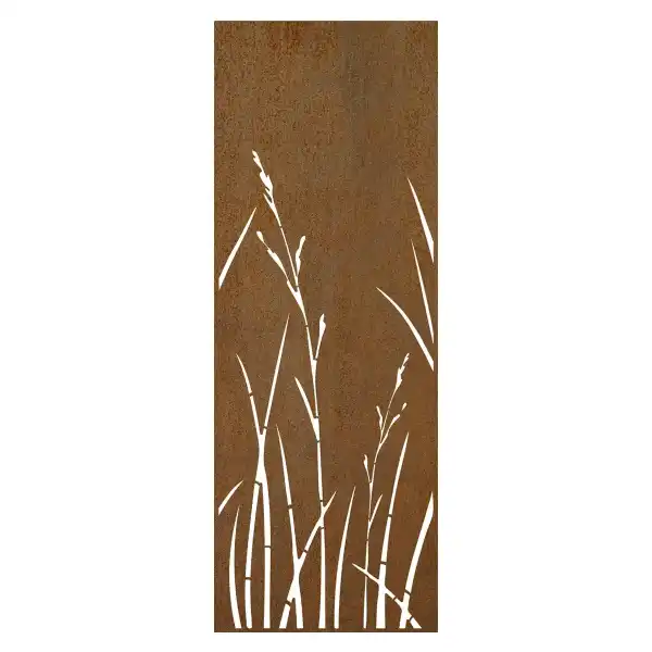 panneau decoratif corten herbes 1