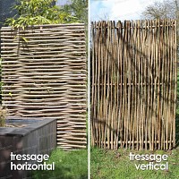 Panneau noisetier tressage horizontal ou vertical