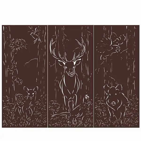 panneau occultant scene foret marron