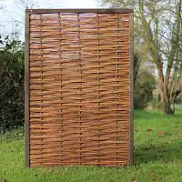 Panneau pin FSC et osier 120x180cm tressage horizontal