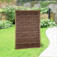 Panneau cadre en pin et osier 120x180cm tressage vertical