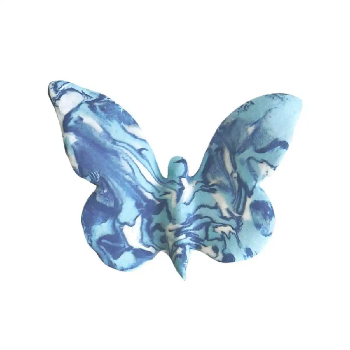 Papillon en céramique artisanal - bleu marbré  Papillon en céramique artisanal - bleu marbré
