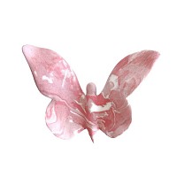 Papillon en céramique artisanal - rose marbré