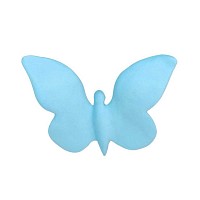 Papillon en céramique artisanal - bleu uni