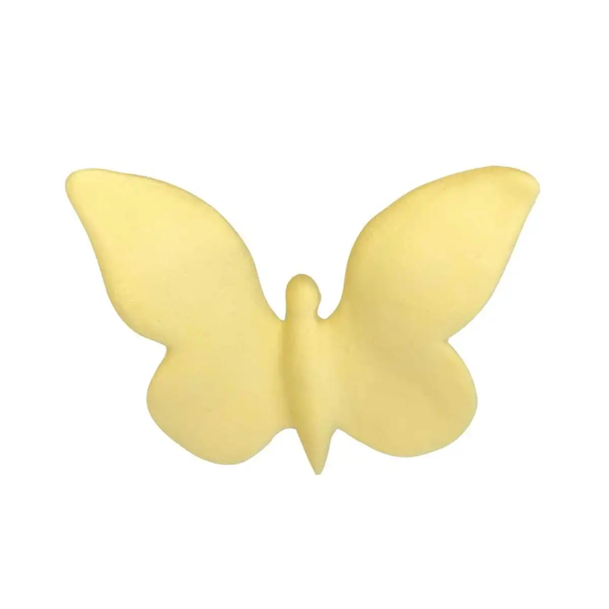 Papillon en céramique artisanal - jaune uni  Papillon en céramique artisanal - jaune uni