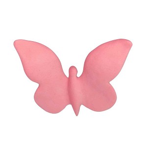Papillon en céramique artisanal - rose uni