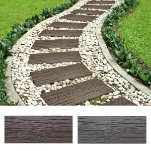 Dalle extérieure imitation bois - Caoutchouc recyclé L.60 x l.25cm