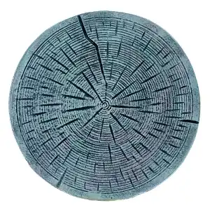 Pas japonais Rondin en fonte - Gris bleu
