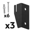 Pattes de fixation x3 pour treillages acier noir